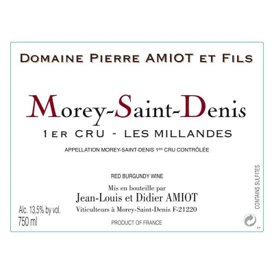 Pierre Amiot Morey-Saint-Denis 1er Cru Les Millandes 2017 (6x75cl)