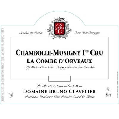 Bruno Clavelier Chambolle-Musigny 1er Cru La Combe d'Orveau 2022 (6x75cl)