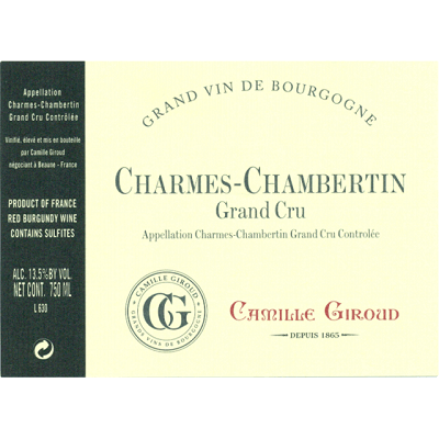 Camille Giroud Charmes-Chambertin Grand Cru 2019 (6x75cl)