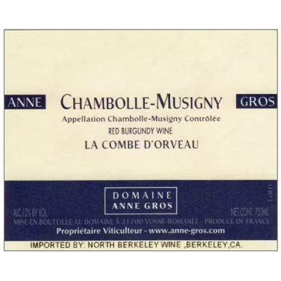 Anne Gros Chambolle-Musigny Combe d'Orveau 2022 (6x75cl)