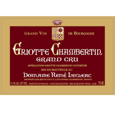 Rene Leclerc Griotte-Chambertin Grand Cru 2020 (12x75cl)