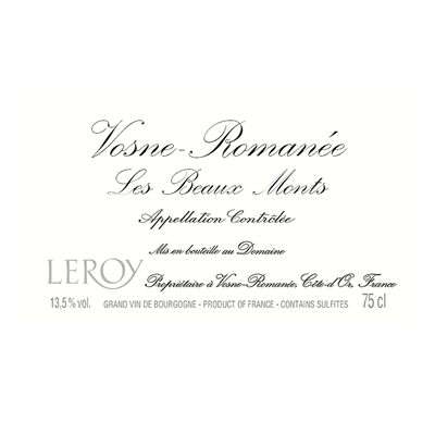 Leroy Vosne-Romanee 1er Cru Les Beaux Monts 2009 (1x75cl)