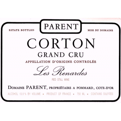 Francois Parent Corton Grand Cru Renardes 2018 (6x75cl)