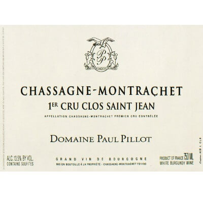 Paul Pillot Chassagne-Montrachet 1er Cru Clos Saint-Jean Rouge 2022 (6x75cl)