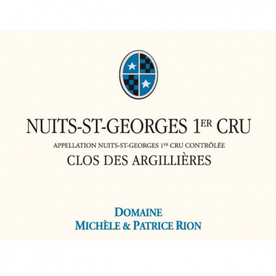 Michele et Patrice Rion Nuits-Saint-Georges 1er Cru Clos des Argillieres 2020 (3x75cl)
