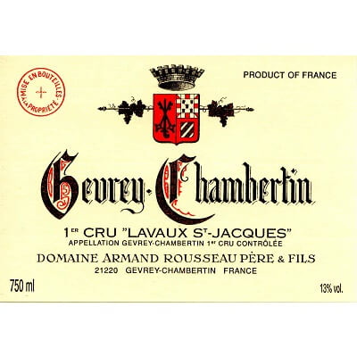 Armand Rousseau Gevrey-Chambertin 1er Cru Lavaux St Jacques 2022 (12x75cl)