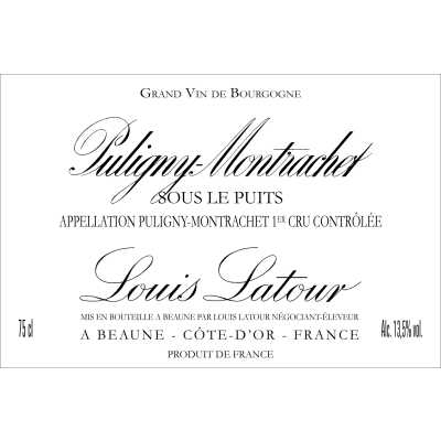 Louis Latour Puligny Montrachet Sous Puits 2022 (6x75cl)
