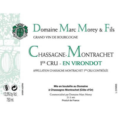 Marc Morey & Fils Chassagne-Montrachet 1er Cru En Virondot 2020 (6x75cl)