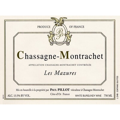Paul Pillot Chassagne-Montrachet Blanc Les Mazures 2022 (6x75cl)