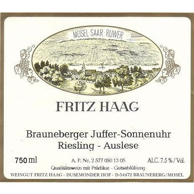 Fritz Haag Brauneberger Juffer Sonnenuhr Riesling Auslese 2005 (6x75cl)