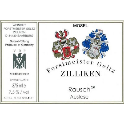 Forstmeister Geltz Zilliken Saarburger Rausch Riesling Auslese 2004 (6x37.5cl)