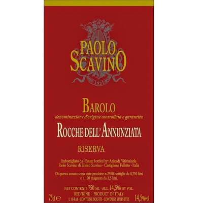 Paolo Scavino Barolo Riserva Rocche dell'Annunziata 2003 (6x75cl)
