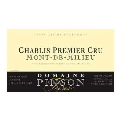 Pinson Chablis 1er Cru Mont de Milieu 2022 (6x75cl)