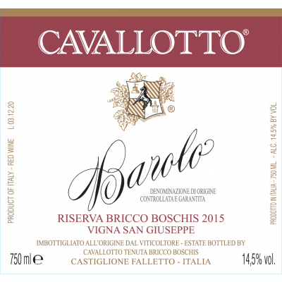 Cavallotto Barolo Riserva Bricco Boschis San Giuseppe 2015 (6x75cl)