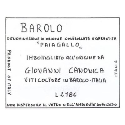 Giovanni Canonica Barolo Paiagallo 2013 (12x75cl)