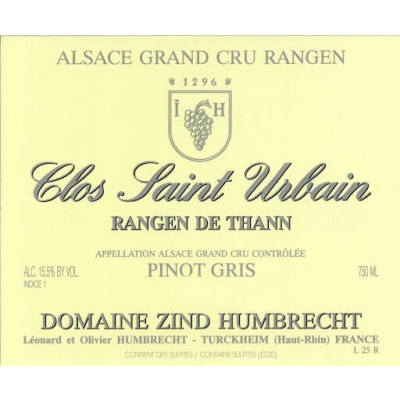 Zind Humbrecht Pinot Gris Rangen Thann Clos Saint Urbain Grand Cru 2001 (1x75cl)