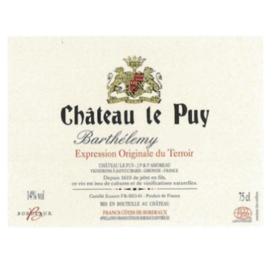 Le Puy Barthelemy 2017 (6x75cl)