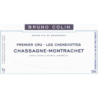 Bruno Colin Chassagne Montrachet 1er Cru Les Chenevottes 2022 (6x75cl)