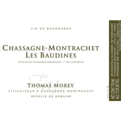 Thomas Morey Chassagne Montrachet 1er Cru Les Baudines 2019 (6x75cl)