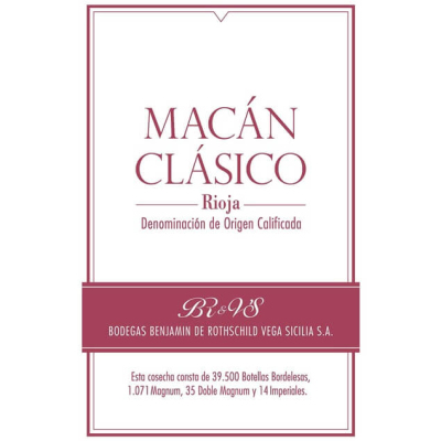Vega Sicilia Macan Classico 2019 (6x75cl)