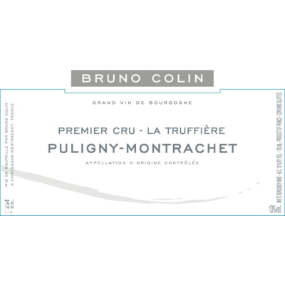 Bruno Colin Puligny-Montrachet 1er Cru La Truffiere 2018 (6x75cl)