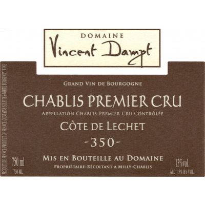 Vincent Dampt Chablis 1er Cru Cote de Lechet 2022 (12x75cl)