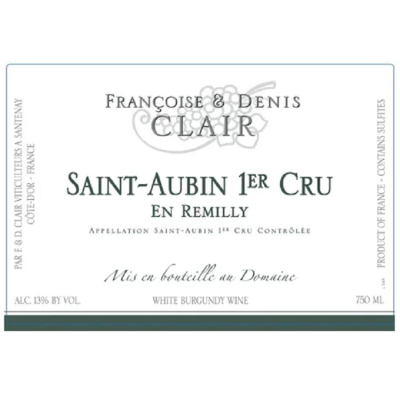 Francoise et Denis Clair Saint Aubin Remilly Blanc 2022 (1x75cl)