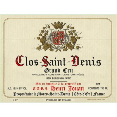 Henri Jouan Clos Saint-Denis Grand Cru Vv 2018 (6x75cl)
