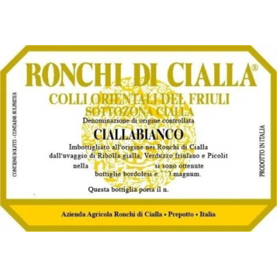 Ronchi di Cialla Colli Orientali Del Friuli Cialla Bianco 2016 (6x75cl)