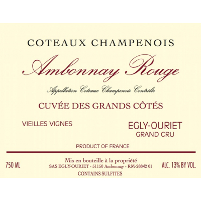 Egly Ouriet Ambonnay Cuvee des Grand Cotes Rouge 2020 (6x75cl)