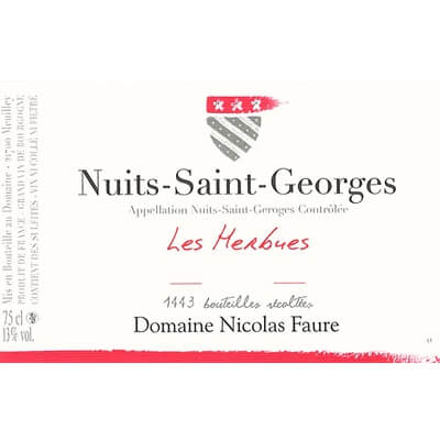 Nicolas Faure Nuits-Saint-Georges Herbues 2019 (1x75cl)