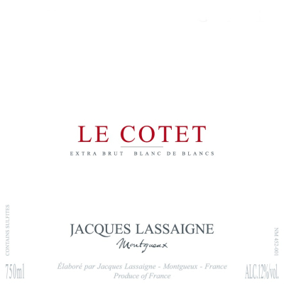 Jacques Lassaigne Le Cotet Blanc de Blancs Extra Brut NV (6x75cl)