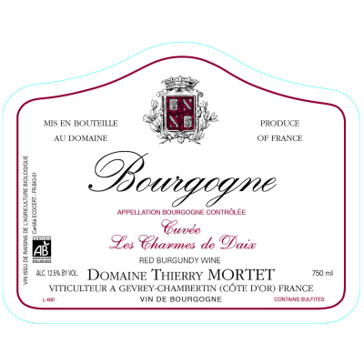 Thierry Mortet Bourgogne Les Charmes de Daix Rouge 2022 (6x75cl)