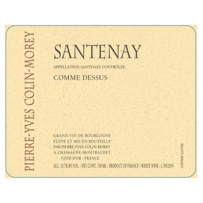 Pierre-Yves Colin-Morey Santenay Comme Dessus Blanc 2019 (6x75cl)