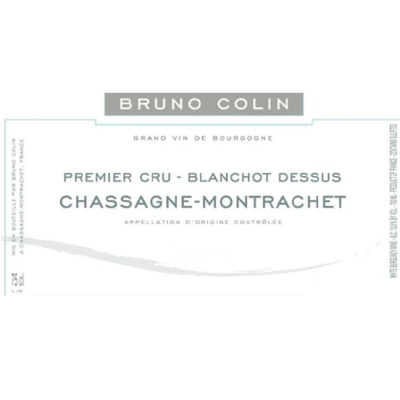 Domaine Bruno Colin Chassagne-Montrachet 1er Cru Blanchot Dessus 2022 (6x75cl)
