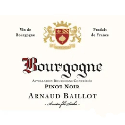 Arnaud Baillot Bourgogne Cote d'Or Pinot Noir 2022 (12x75cl)