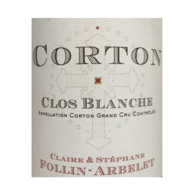 Claire & Stephane Follin-Arbelet Corton Grand Cru Clos Blanche 2018 (6x75cl)